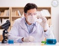 The male doctor working in the lab on virus vaccine