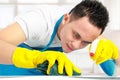 Male doing cleaning Royalty Free Stock Photo