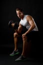 Male dumbbelll lifting Royalty Free Stock Photo