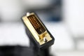 Male dvi connector with golden pins Royalty Free Stock Photo