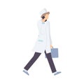 Male Emergency Doctor Hurries To Patient Flat Vector Illustration