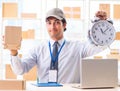 Male employee working in box delivery relocation service Royalty Free Stock Photo