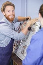 Male engineer checking electrical system Royalty Free Stock Photo