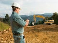 Male engineer on construction site