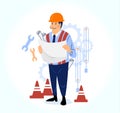 Male engineer professional vector illustration