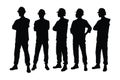 Male engineer silhouette on a white background. Engineer Boys silhouette collection. Male engineers and workers with anonymous Royalty Free Stock Photo