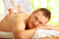 Male enjoying massage treatment