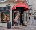 Male entering a high end cigar shop in Koblenz, Germany Royalty Free Stock Photo