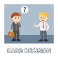 Male enterpreneur with hard decision