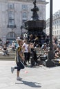 Male Entertainer, Street Artists in Piccadilly Circus Square,London