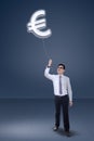 Male entrepreneur and Euro currency symbol Royalty Free Stock Photo