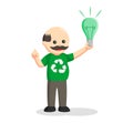 Male environmental activist holding a bulb Royalty Free Stock Photo