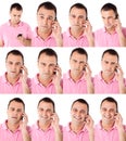 Male expressions on the phone Royalty Free Stock Photo