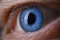 Male eye blu color super macro closeup shot. Royalty Free Stock Photo