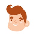 Male face character portrait man isoated design icon