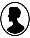 Male face silhouette. Man default avatar profile icon. Social media user unknown or anonymous person. Vector illustration isolated Royalty Free Stock Photo