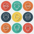 Male Faces Icons Set Royalty Free Stock Photo