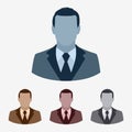 Male Faces Icons Set in Trendy Flat Style Royalty Free Stock Photo