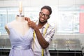 Male fashion designer and mannequin Royalty Free Stock Photo