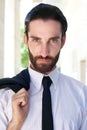 Male fashion model businessman with shirt and tie Royalty Free Stock Photo