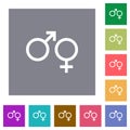 Male and felmale gender symbols square flat icons Royalty Free Stock Photo