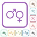 Male and felmale gender symbols simple icons Royalty Free Stock Photo