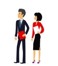 Male and Female as Office Businesspeople Icon