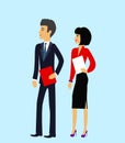 Male and Female as Office Businesspeople Icon