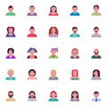 Male and female avatar flat icons set Royalty Free Stock Photo