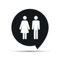 Male female bathroom icon. Restroom boy or girl lady sign symbol. Toilet wc vector concept