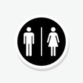 Male and female bathroom icon sticker sign for mobile concept and web design Royalty Free Stock Photo
