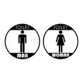 Male and female bathroom sign. Toilet icon isolated on white background Royalty Free Stock Photo