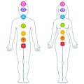 Male and female body chakras infographic