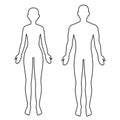 Male and female body outline Royalty Free Stock Photo