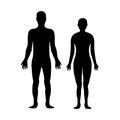 Male and female body silhouette template. Body silhouettes icon for medicine