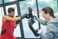 Male and female boxer with fighting stance Royalty Free Stock Photo