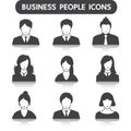 Male and female business people icon set