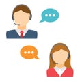 Male and Female Call Center Avatar Royalty Free Stock Photo