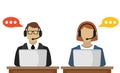 Male and female call center avatar Royalty Free Stock Photo