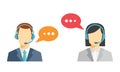 Male and female call center avatar icons Royalty Free Stock Photo