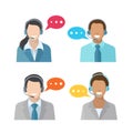 Male and female call center avatar icons Royalty Free Stock Photo