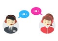 Male and female call center avatar icons, vector Royalty Free Stock Photo