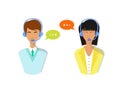 Male and female call center avatar icons Royalty Free Stock Photo