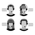 Male and female call center avatars. Royalty Free Stock Photo