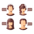 Male and female call center avatars.