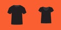 Male and female casual tee, t-shirt template