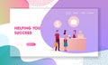 Male and Female Characters Buying Cheap Goods in Airport or Tax Free Area Landing Page Template