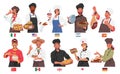 Male and Female Chefs Characters From Various Countries Representing A Unique Culinary Heritage, Cartoon Vector Set