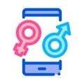 Male and Female Compatibility Icon Vector Outline Illustration