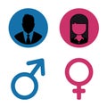 Male And Female Concept Icons - Vector Illustration Symbols Isolated On White Background Royalty Free Stock Photo